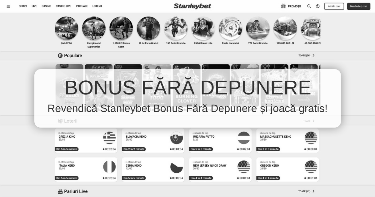Cod Bonus Stanleybet 2026 - Bonus Fără Depunere România